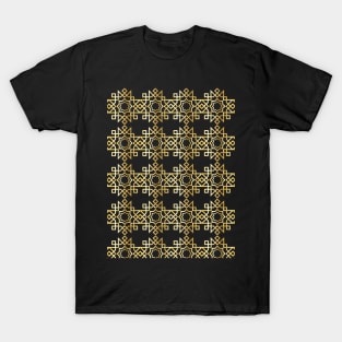 Elegant Black And Gold Moroccan Pattern T-Shirt